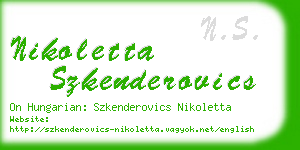 nikoletta szkenderovics business card